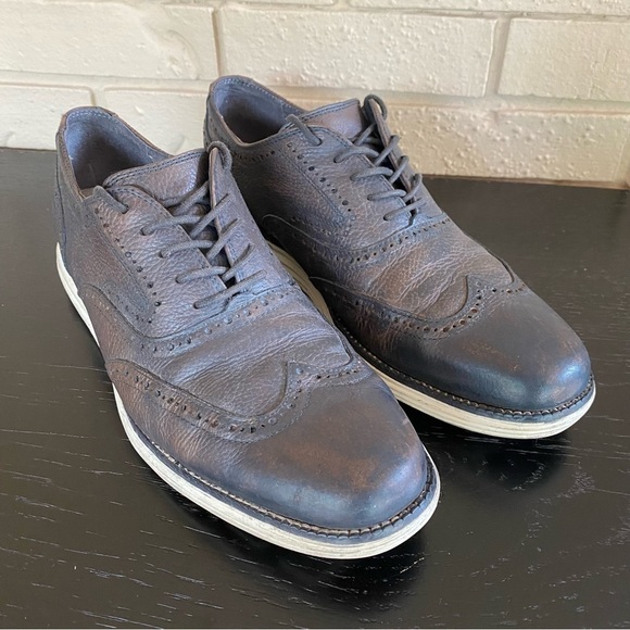 Cole Haan C23638 ØriginalGrand Wingtip Oxford Copper Brown Ivory Sz 10 M - Picture 1 of 6